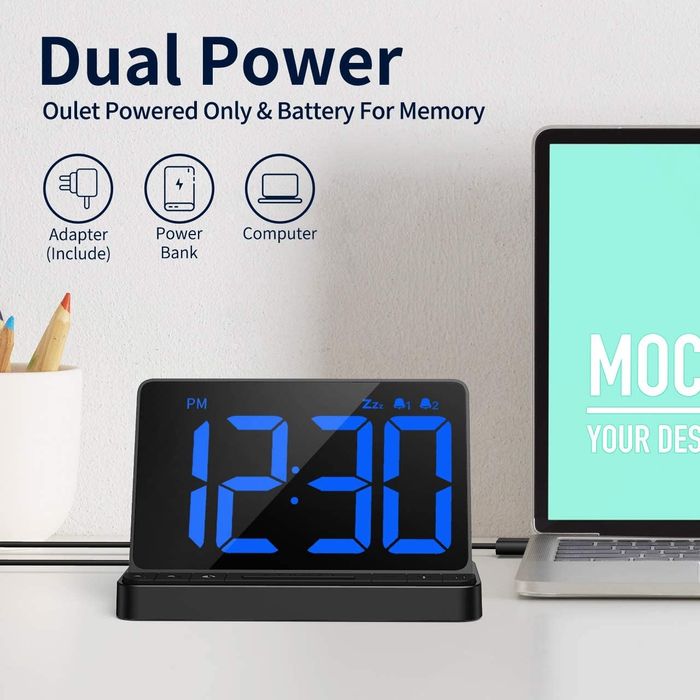 Электронные Часы Будильник двойной будильник, повтор, 12/24 USB-порт