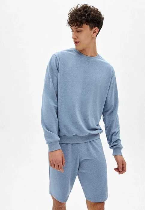 Толстовка мужская голубой меланж - универсальность в одном стиле.