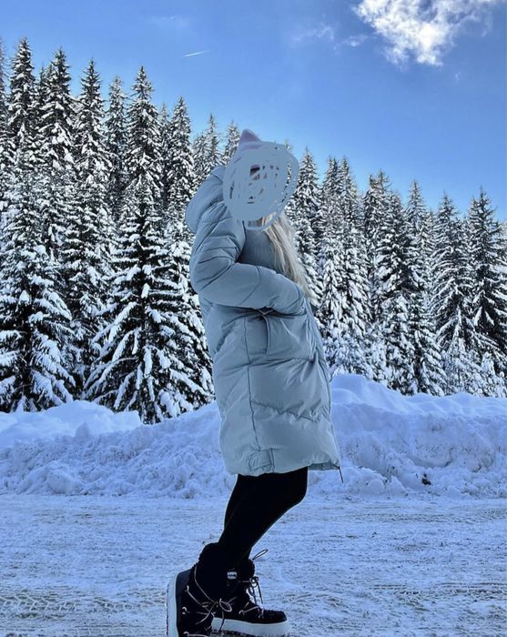 Дълго дамско зимно яке - размер S - puffer