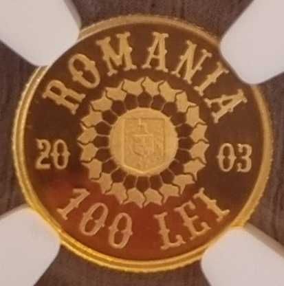 Moneda istoria aurului BNR Vulturul de la Apahida, gradata NGC PF 69