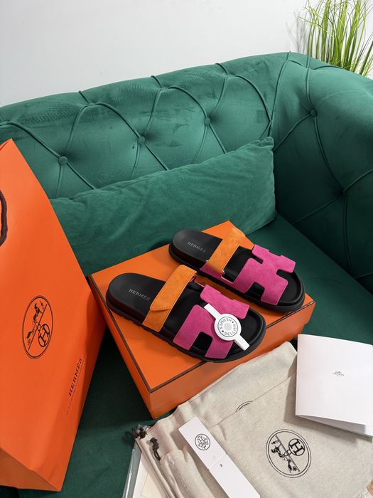 Papuci Hermes piele naturala 100% Full Box colectie noua