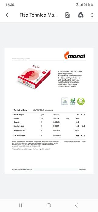 Hartie Maestro Standard+ A4