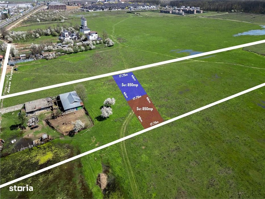 Pipera - Oxford Gardens,Teren ,852 Mp,Deschidere 18 M,Langa Padure