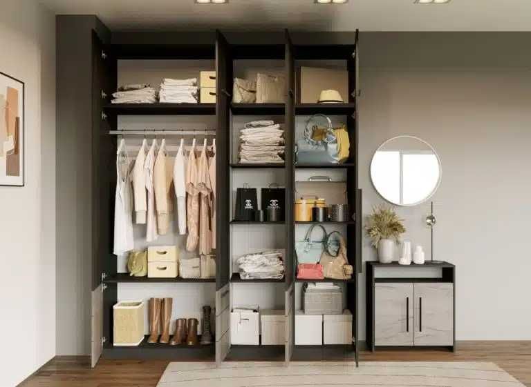 Set Mobila Dormitor Gri Noce C15 - Transport Gratuit in 4-10 zile