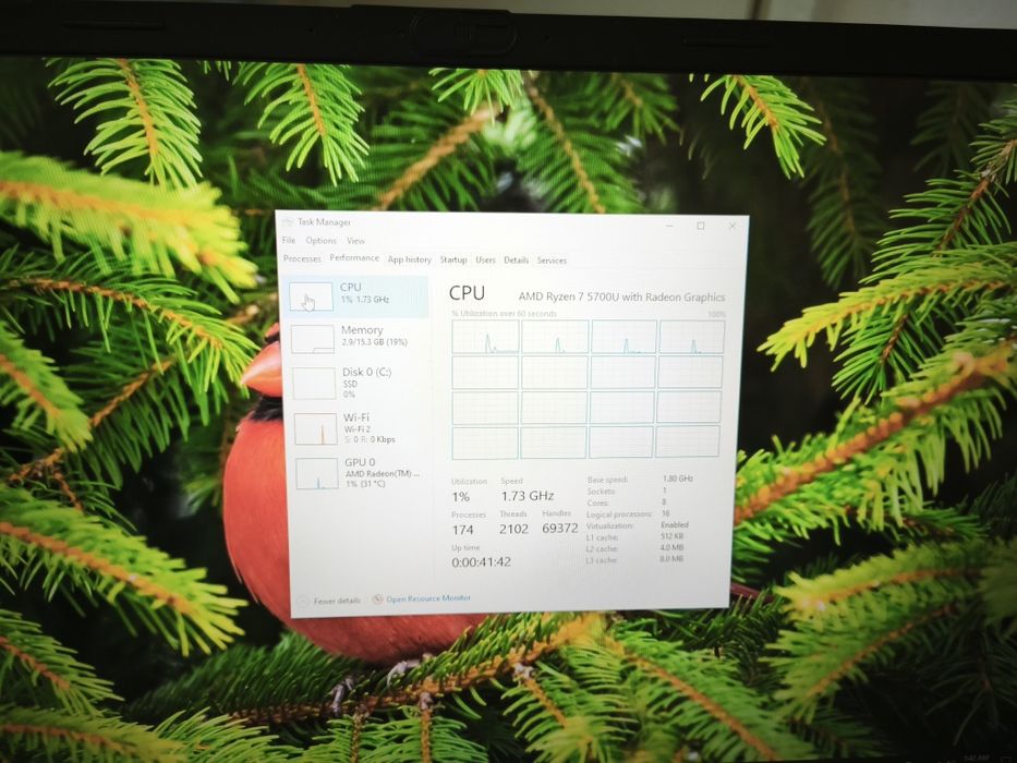 Laptop HP 17"IPS FullHD Ryzen7 5700u 16Gb SSD 256Gb Nvme