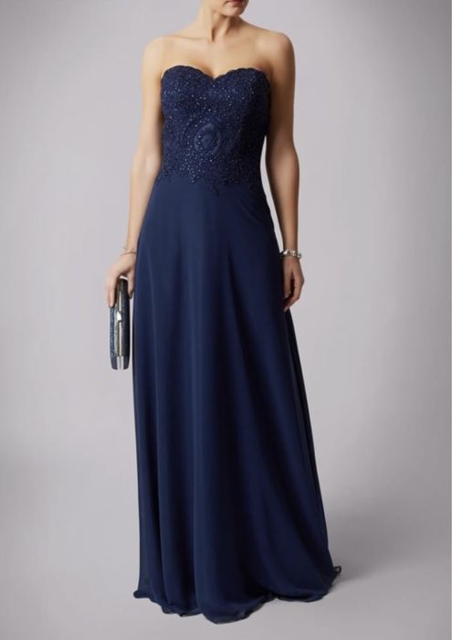 Rochie Lunga Navy,  masura M, impecabila, noua, eticheta