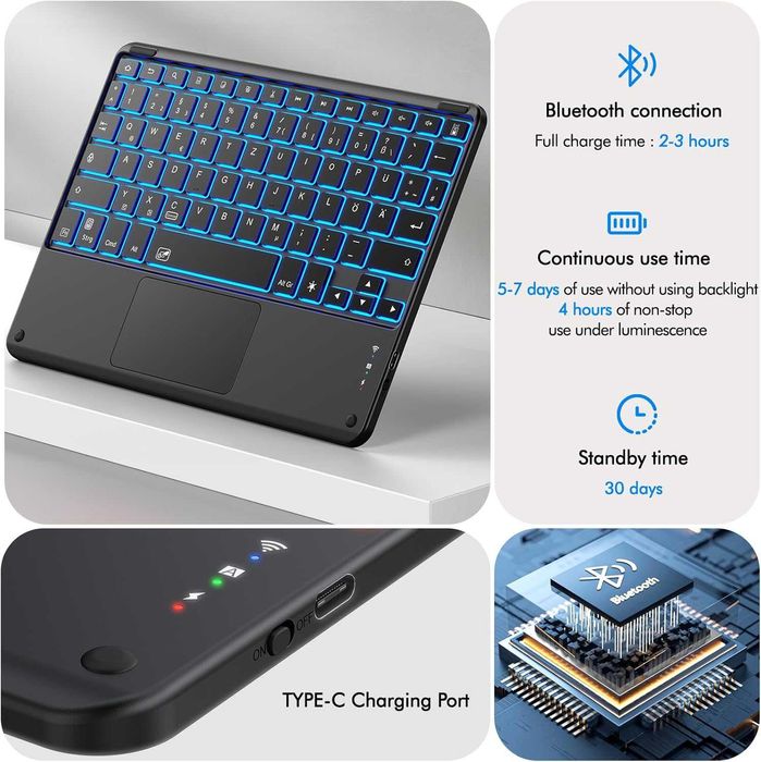 Husa cu Tastatura 360 Infiland pentru Samsung Galaxy Tab 12,4 inch