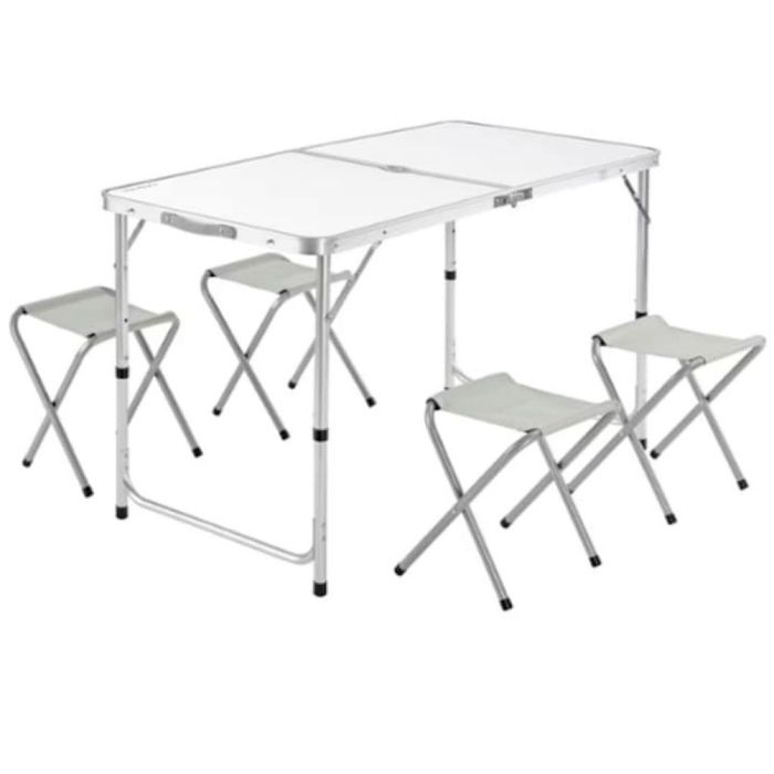 Комплект сгъваема алуминиева маса с 4 стола