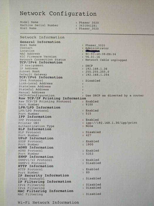 Vand imprimanta WiFi Phaser Xerox 3020