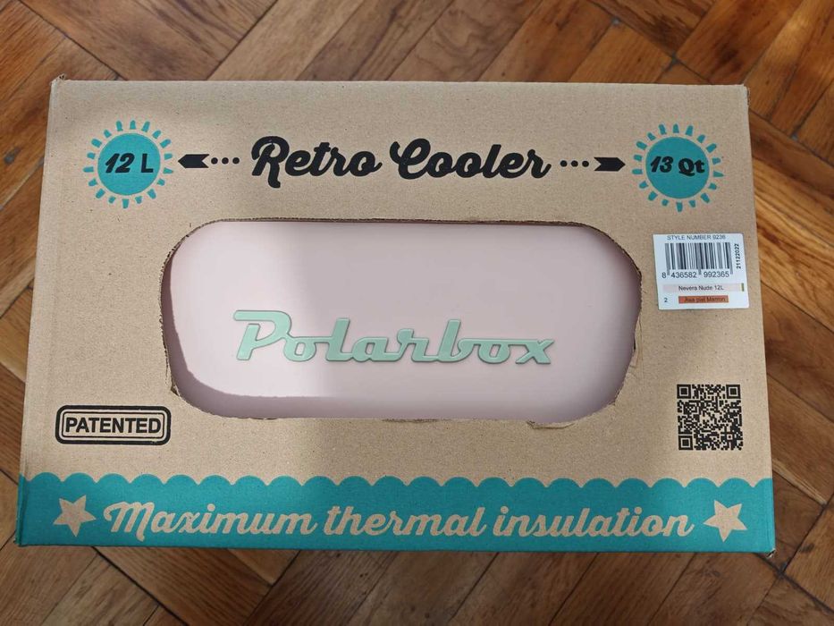 Cutie (lada) frigorifica pasiva POLARBOX retro 12l, curea piele, noua