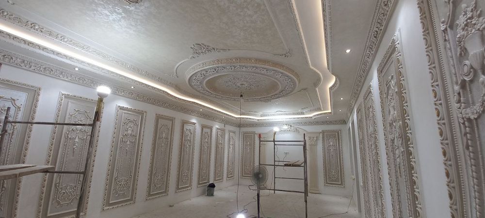 Барельеф,  роспись стен потолков, золочение отточенто скульптур картин