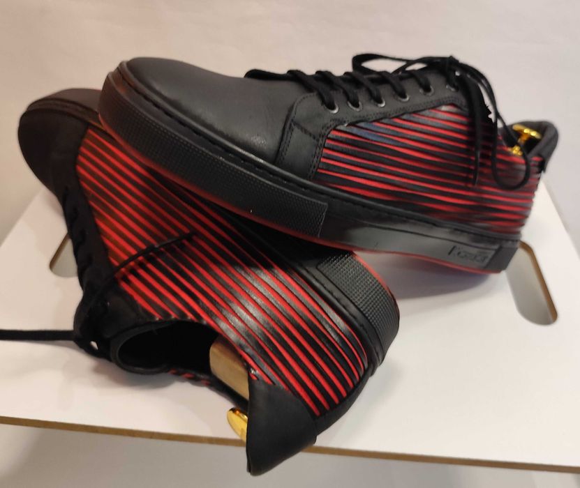 Pantofi sport casual 44 44.5 premium KAZAR piele naturala moale negru rosu