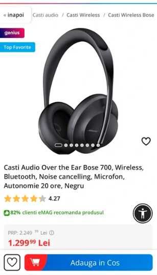 Casti Bose Noise Canceling 700