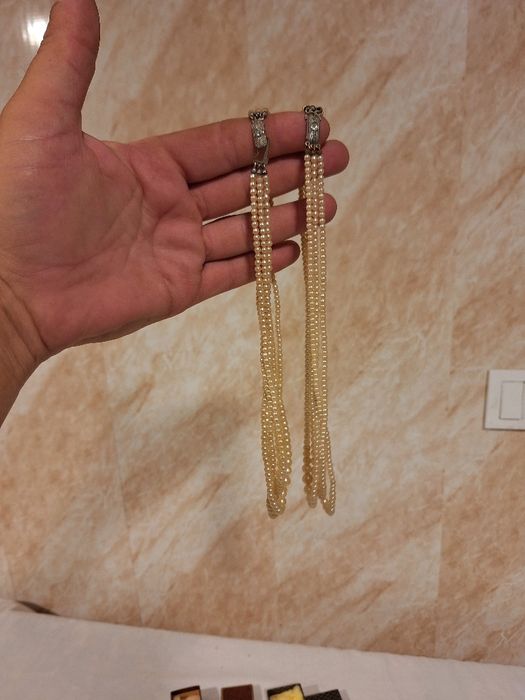 1940 перлени колиета с сребърни закопчалки