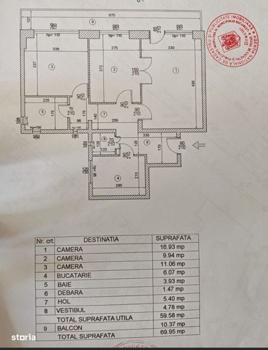 De vanzare 3 camere la Doamna Ghica, bloc reabilitat, decomandat — fotografia 3