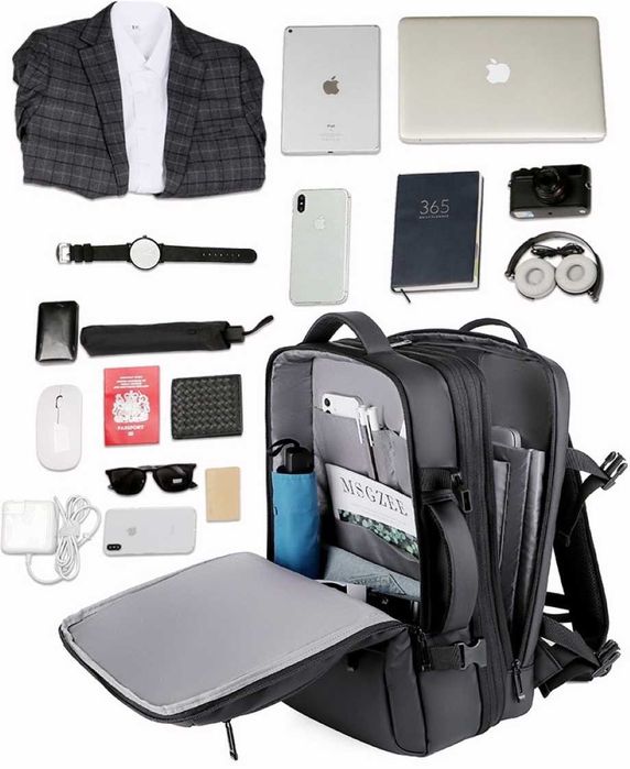 Rucsac Calatorie WizzAir, Extensibil, Business, 40 L, Negru, OBRALIX®