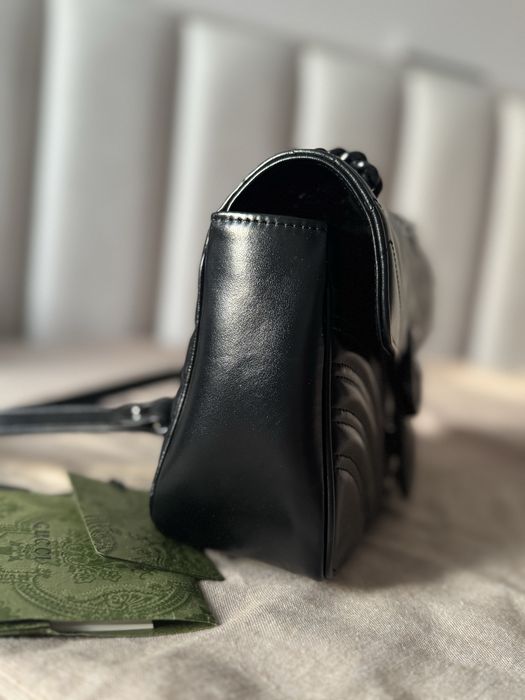 Редкая Gucci GG Marmont Small Shoulder Bag (All Black / Monochrome)