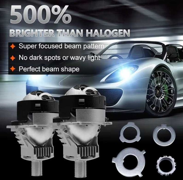 Bi-LED комплект лазерни лупи 3" за вграждане във фарове фарове - 90W, 120W или 156W