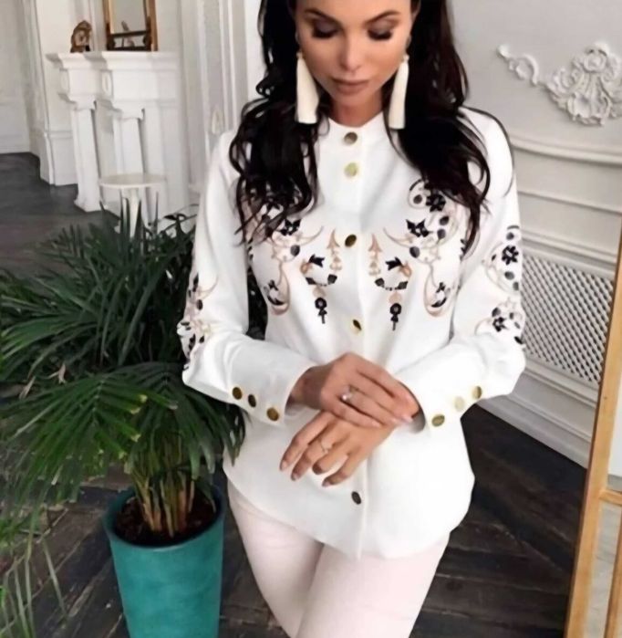 Дамска риза в цвят екрю