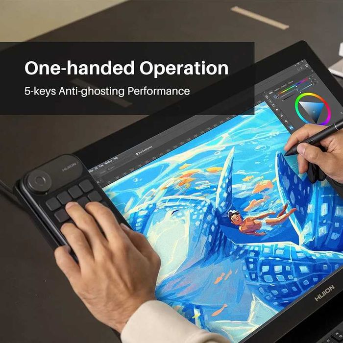 HUION Kamvas Pro 16 (2.5K QHD) + Mini KeyDial KD100
