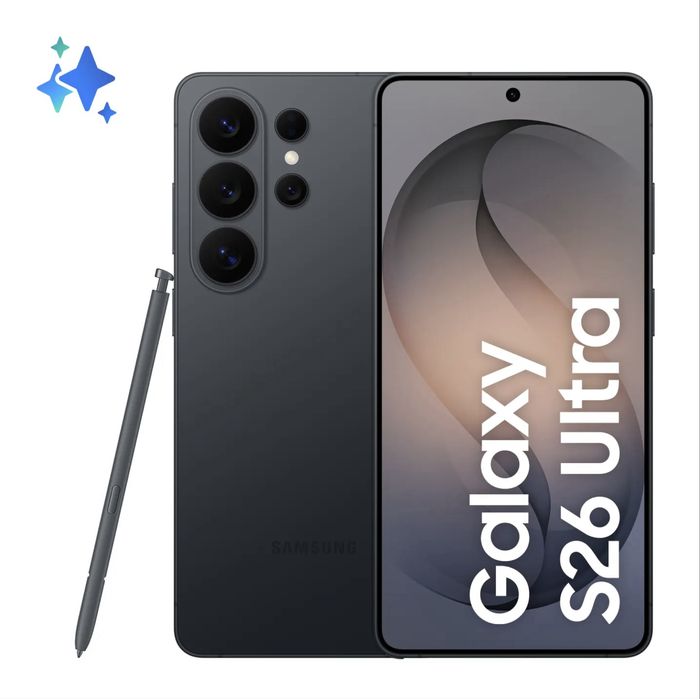 НОВ!!! Samsung Galaxy S26 Ultra, Dual SIM, 12GB RAM, 512GB, 5G, Black + подарък оригинален адаптер