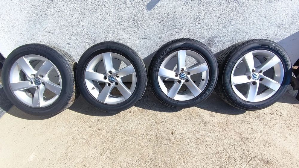 Jante Aliaj 5x112 R16 Barcelona Volkswagen 7JET45 anvelope vara 205/55/16