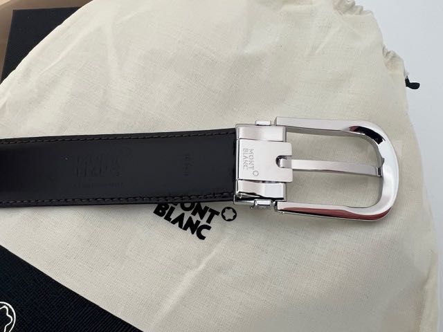 Curea reversibilă Montblanc negru maro MB 128783