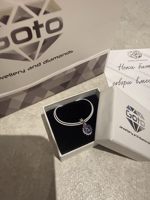 Сребърно колие GOTO Diamond с циркони – 925 проба, идеален коледен подарък