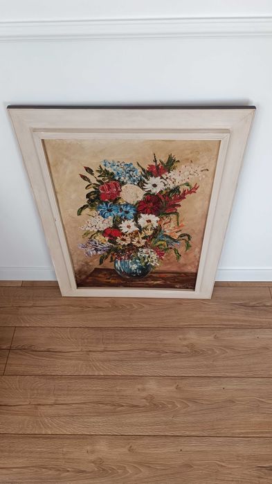 Картина "Цветя" - масло върху платно - SAMOC  - 85/64см