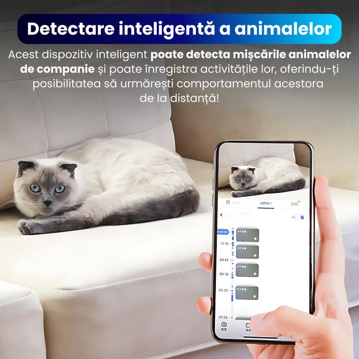 Baby monitor cu camera, 2 lentile si control PTZ 360°