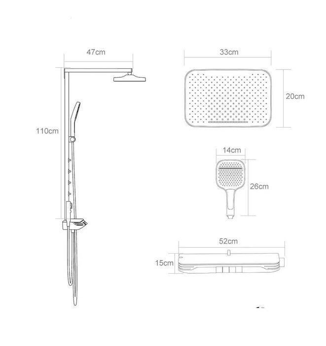 Модерен хидромасажен душ с дисплей и LED подсветка D38