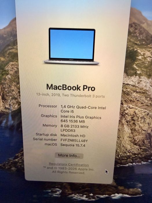 MacBook Pro 13” 2019 | i5 | 8GB RAM | 128GB SSD | Stare buna