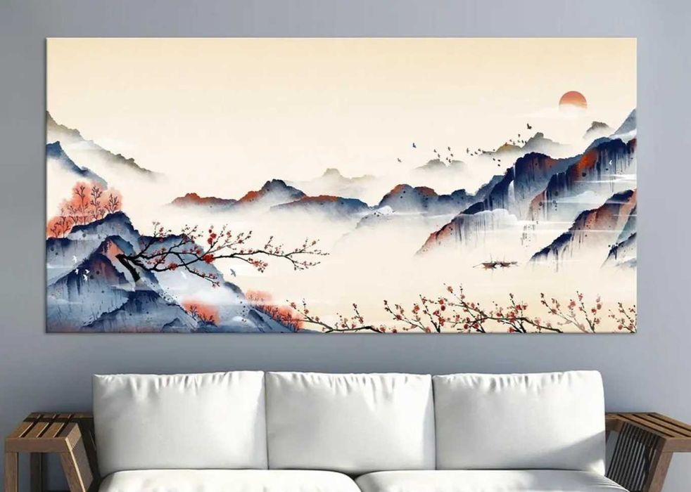 Arta japoneza abstracta  pe panza