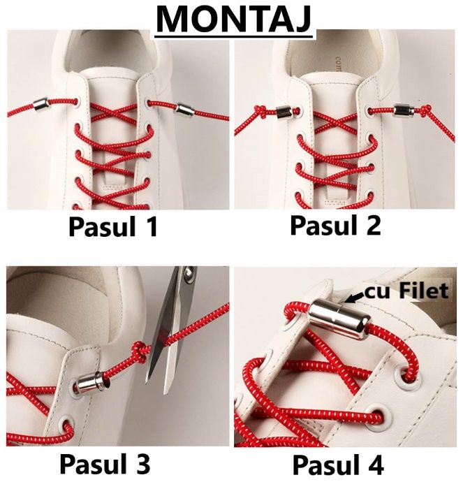 Sireturi Elastice cu sistem NO TOUCH cu Capsula Metalica, SIRETILA