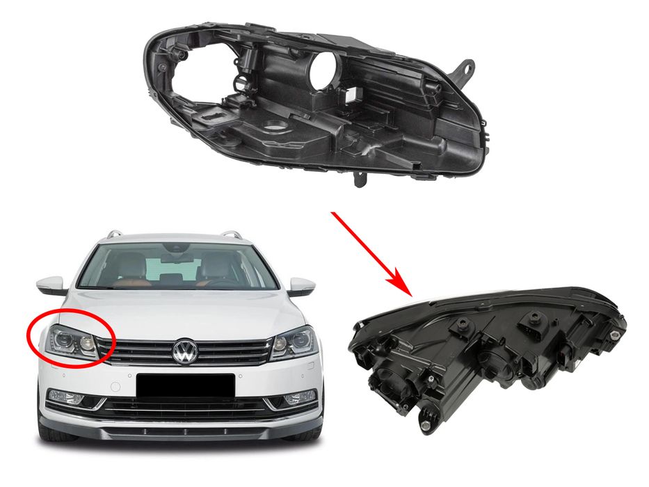 Основа за фар на VW Passat B7
