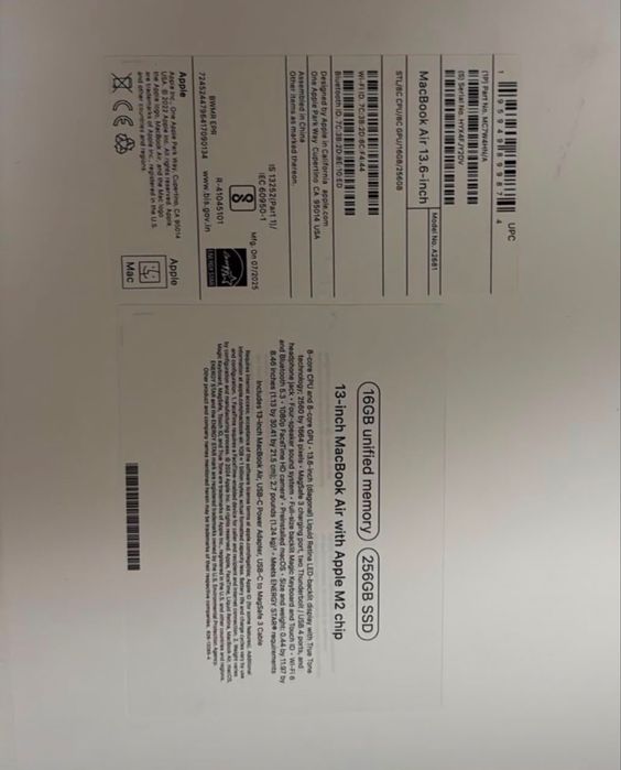 Macbook air m2 2025г