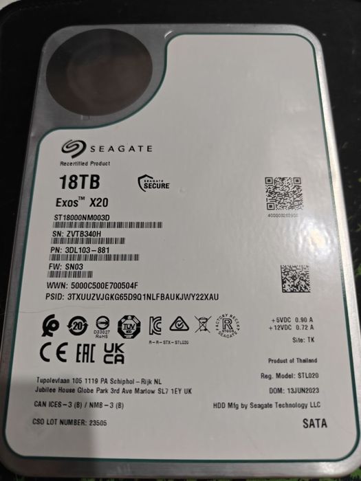 Hdd Seagate Exos 18Tb !   10ta X