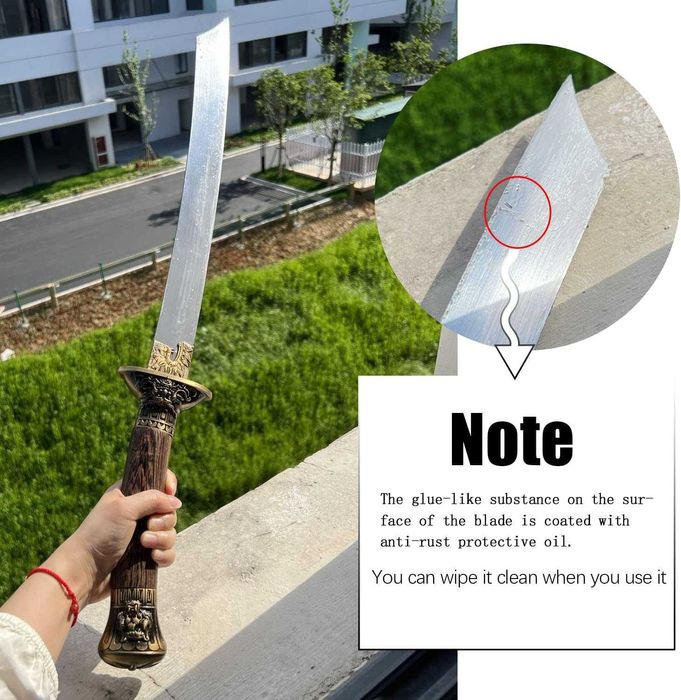 Jian Традиционен остър китайски меч с дървена кания и кутия с резета