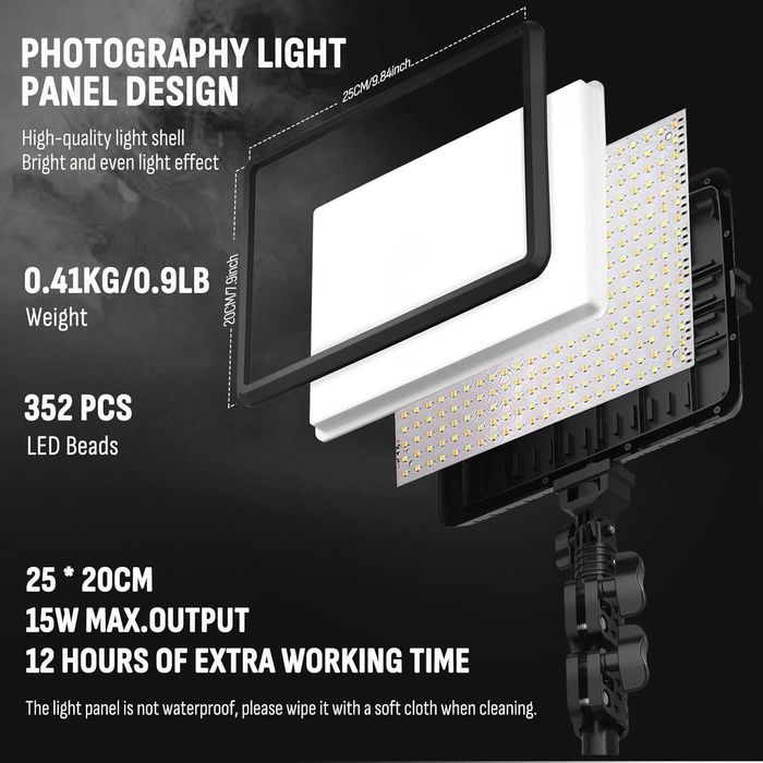 Комплект от 2 LED фотографски осветителни тела