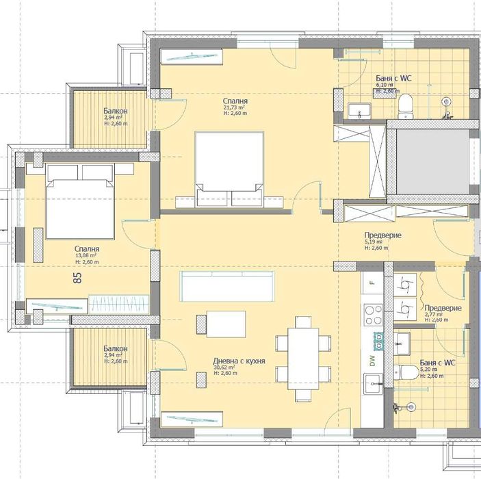 Продава се Тристаен апартамент в Пловдив, Прослав - 124 кв.м за 1003 €/кв.м - Снимка #3