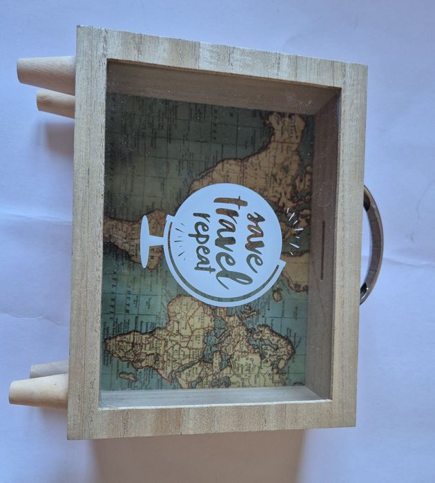 Pusculita valiza Save travel repeat Map 21x21x7 cm