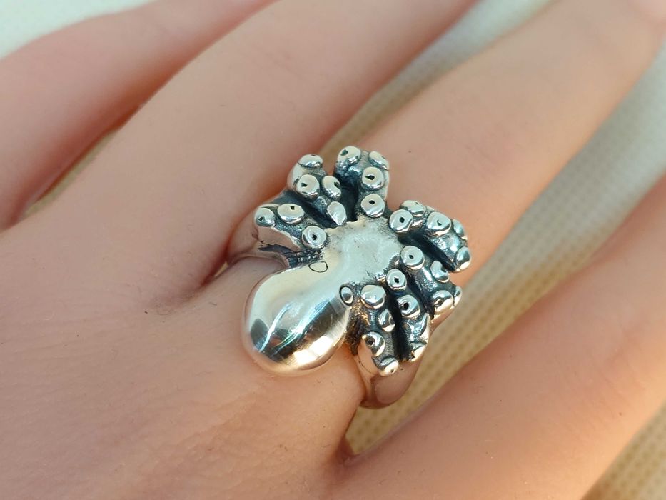 Inel reglabil din argint – caracatiță