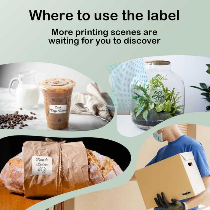 Принтер за етикети Преносим Термопринтер за стикери - 3 цвята