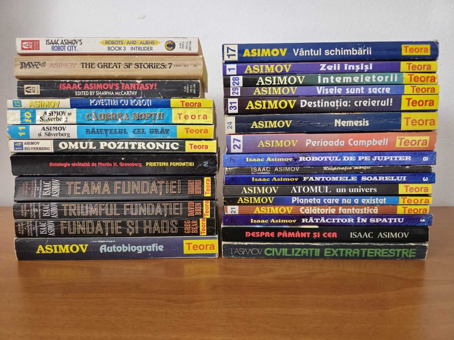 Colectie Isaac Asimov - 45 de carti SF - Carti Noi (Fundatia) & Vechi
