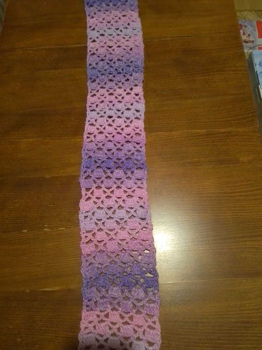 Сет лента и шал ,ръчно плетени