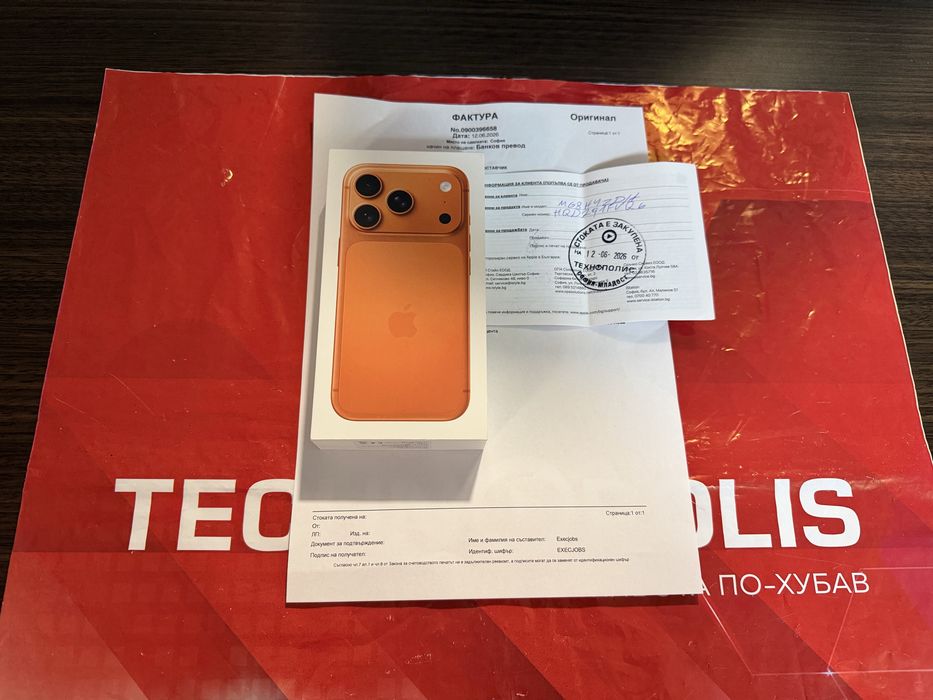 КАТО НОВ 256GB iPhone 17 Pro Гаранция Technopolis 2028г. Orange