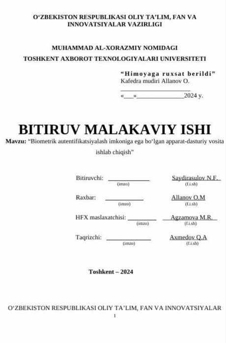 Kurs ishi yozib beraman | 100% original | Tez va ishonchli