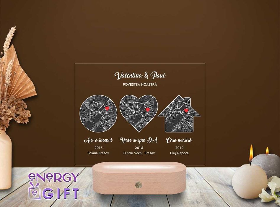 Lampa Led Personalizata – Povestea Noastră