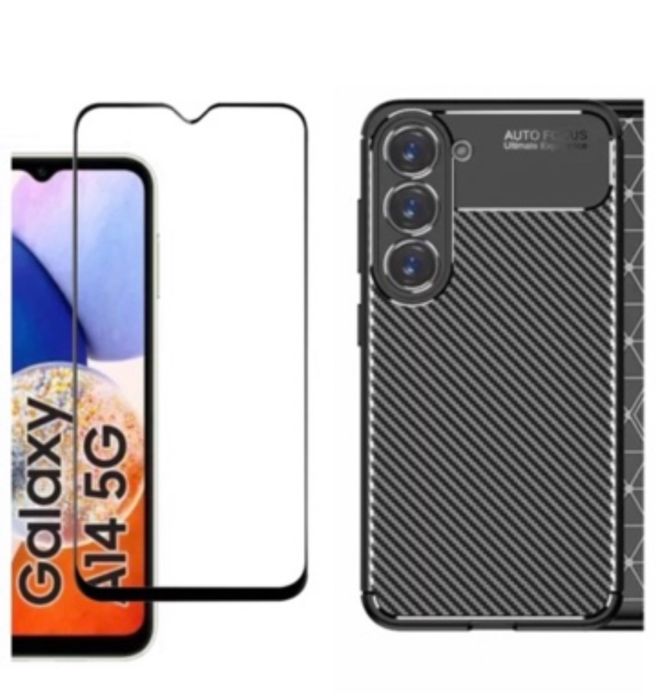 Samsung A12/A23/A14/A15/A25/A26 Pack Husa Carbon + Folie Sticla 22D