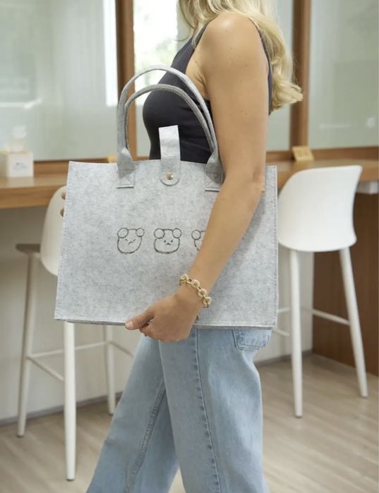 Сумка шопер из войлока